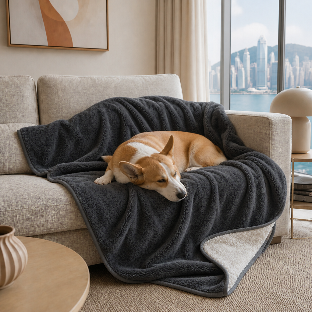 Grey — flannel waterproof throw — PawLab