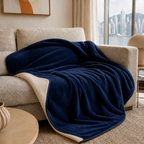 Navy — flannel waterproof throw — PawLab