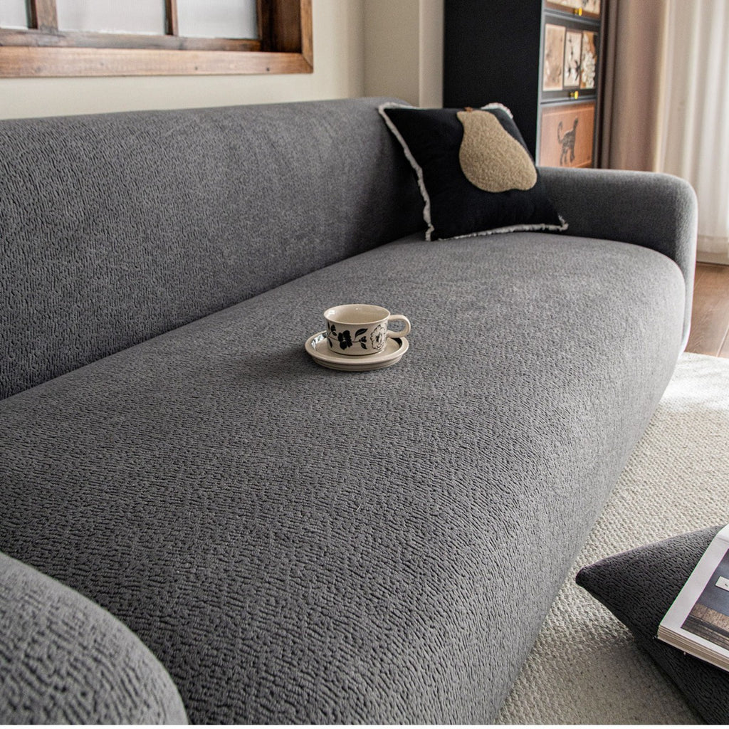 Storm Grey — waffle stretch sofa cover — PawLab