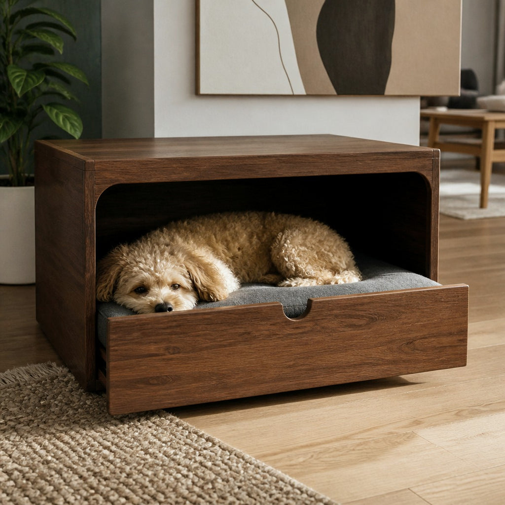 Drawer Deep-Sleep Dog Bed — w5-03-02-coffee — PawLab lifestyle