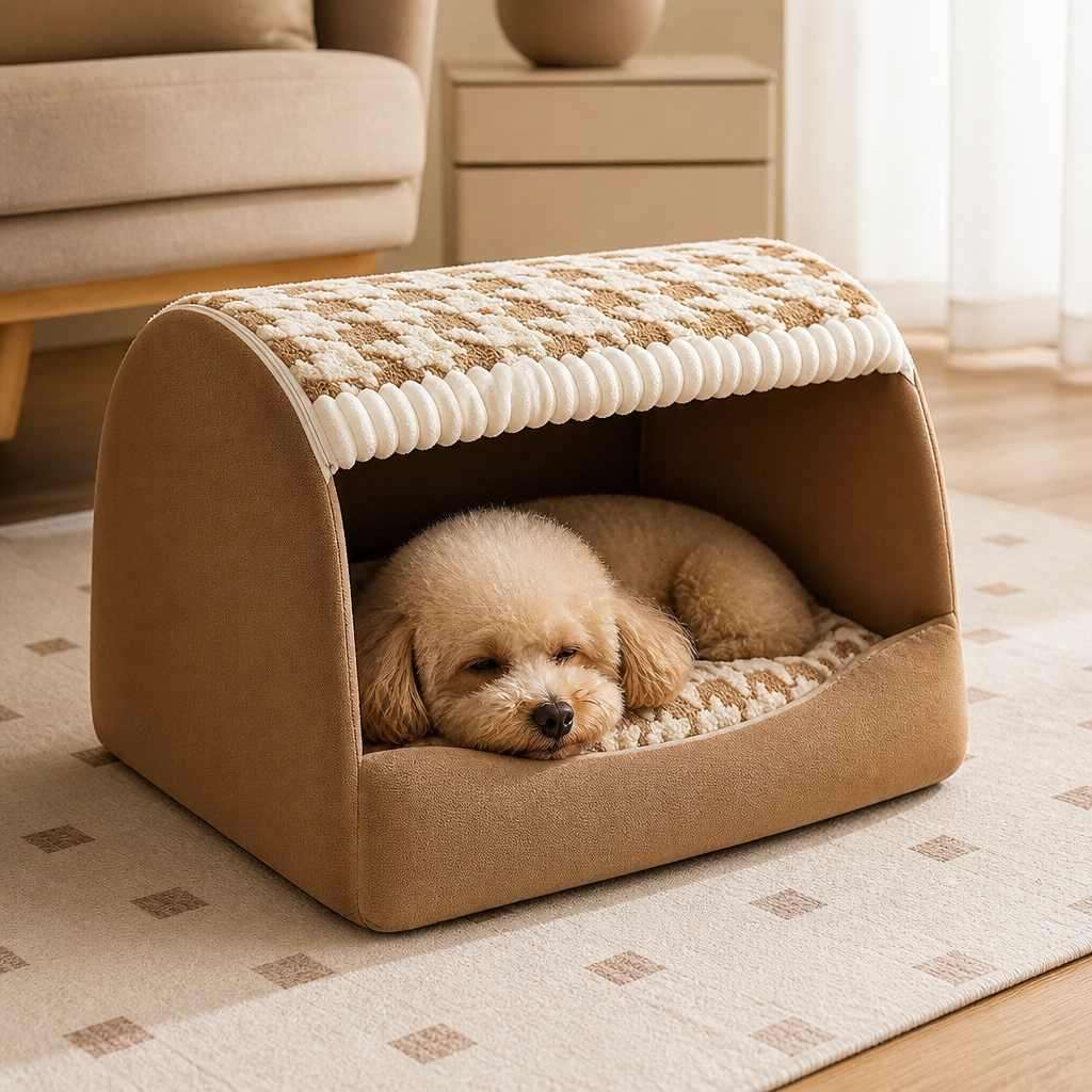 Houndstooth — warm nest lifestyle — Drawer Deep-Sleep Dog Bed — PawLab