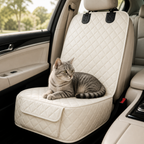 Beige White — warm car lifestyle with pet — Front-Seat Car Pet Pad — PawLab