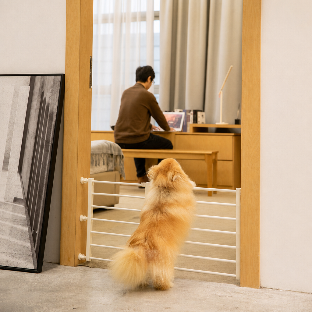 Calm doorway barrier — everyday home use — PawLab