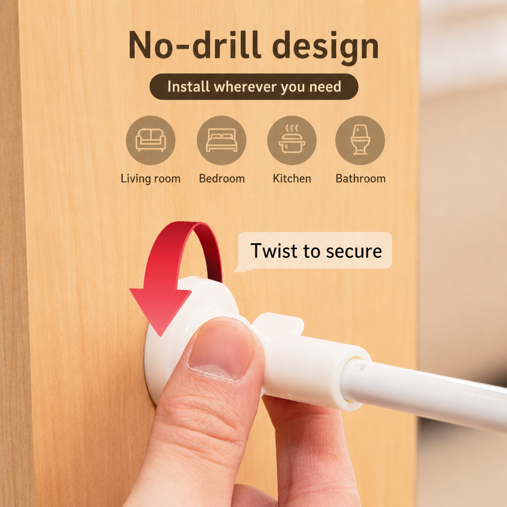 No-drill design — twist to secure — PawLab